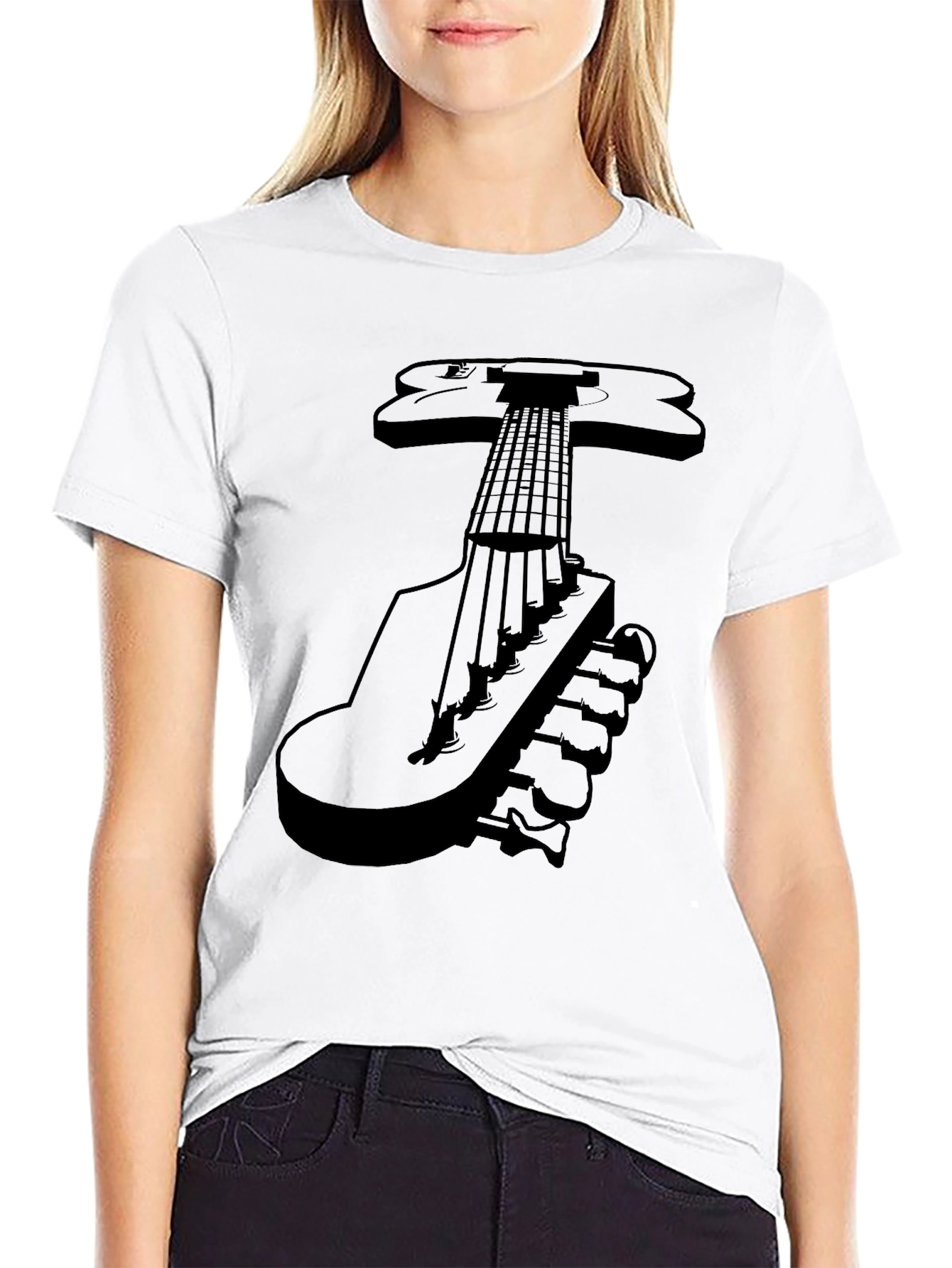 Guitar Graphic Tee - Black T-Shirt