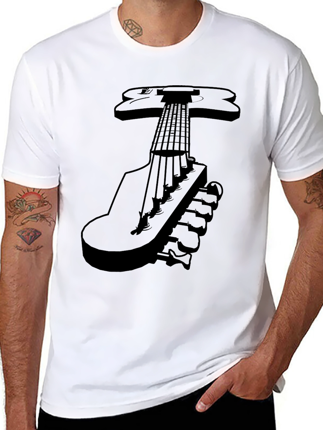 Guitar Graphic Tee - Black T-Shirt