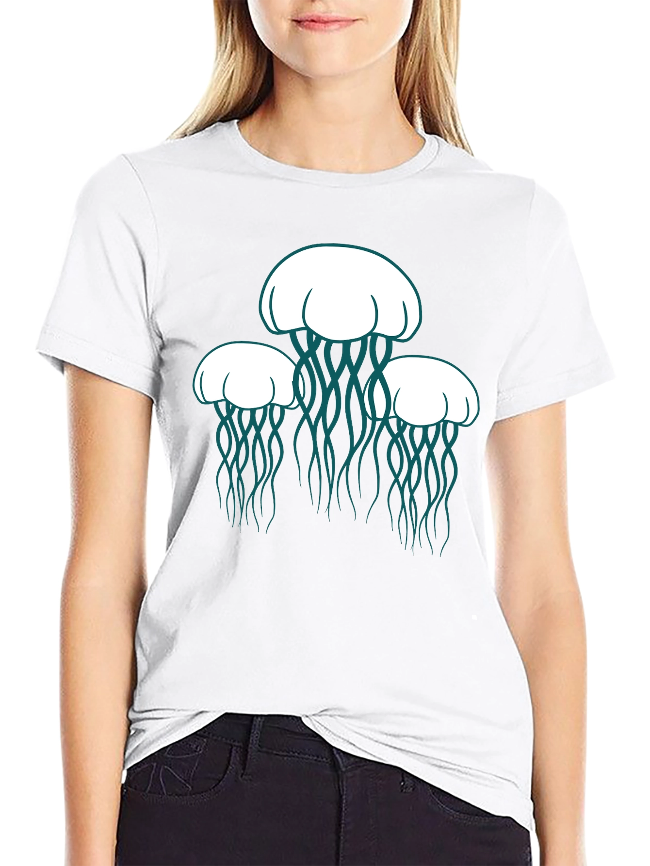 Jellyfish Graphic Tee - Black Casual Shirt