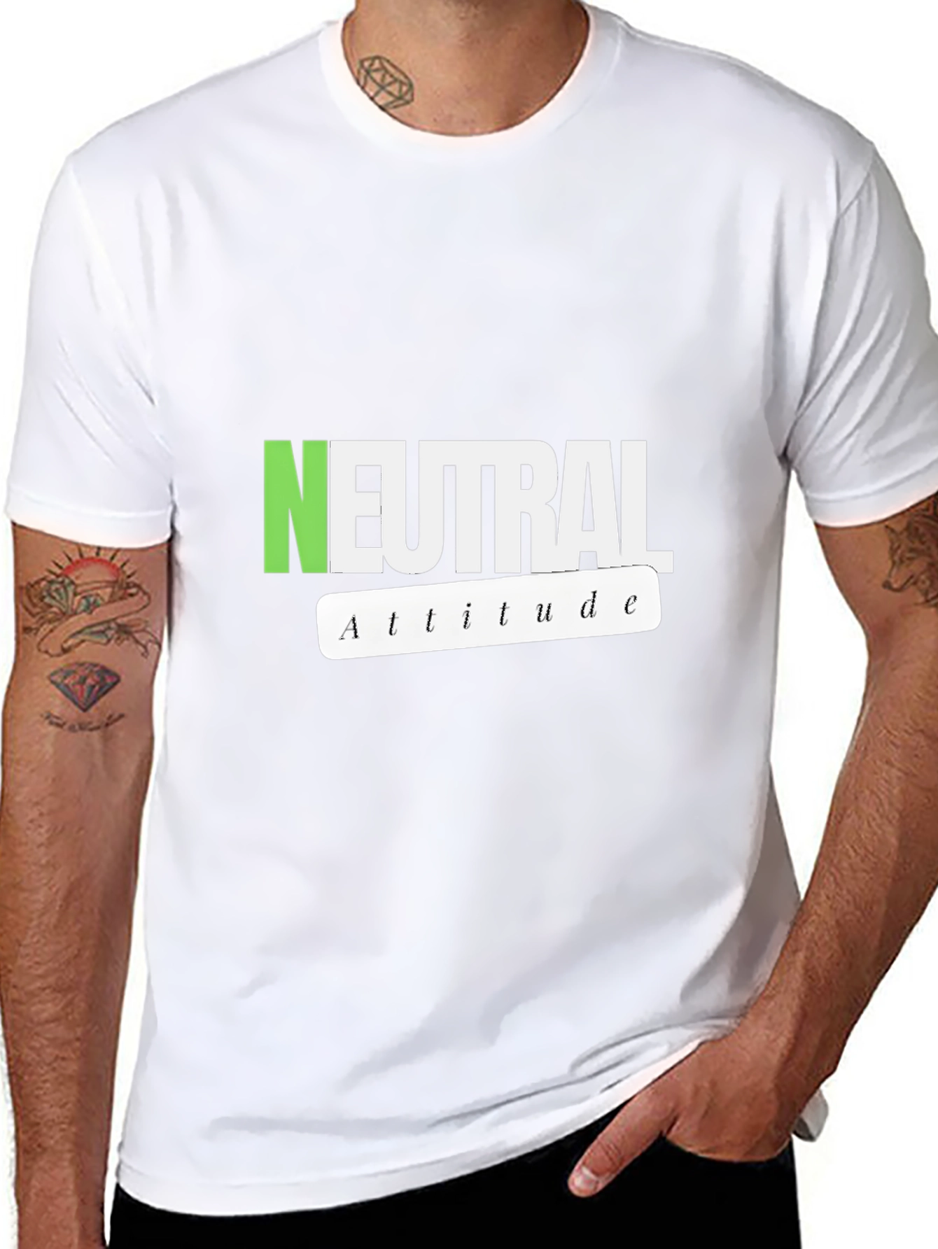 Neutral Attitude Graphic Tee - Stylish Casual Wear