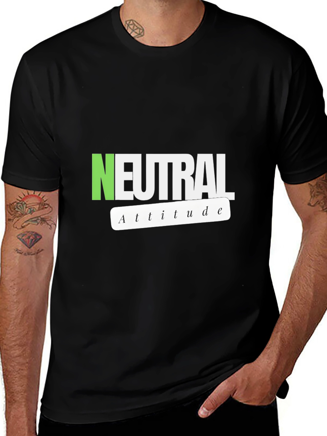 Neutral Attitude Graphic Tee - Stylish Casual Wear