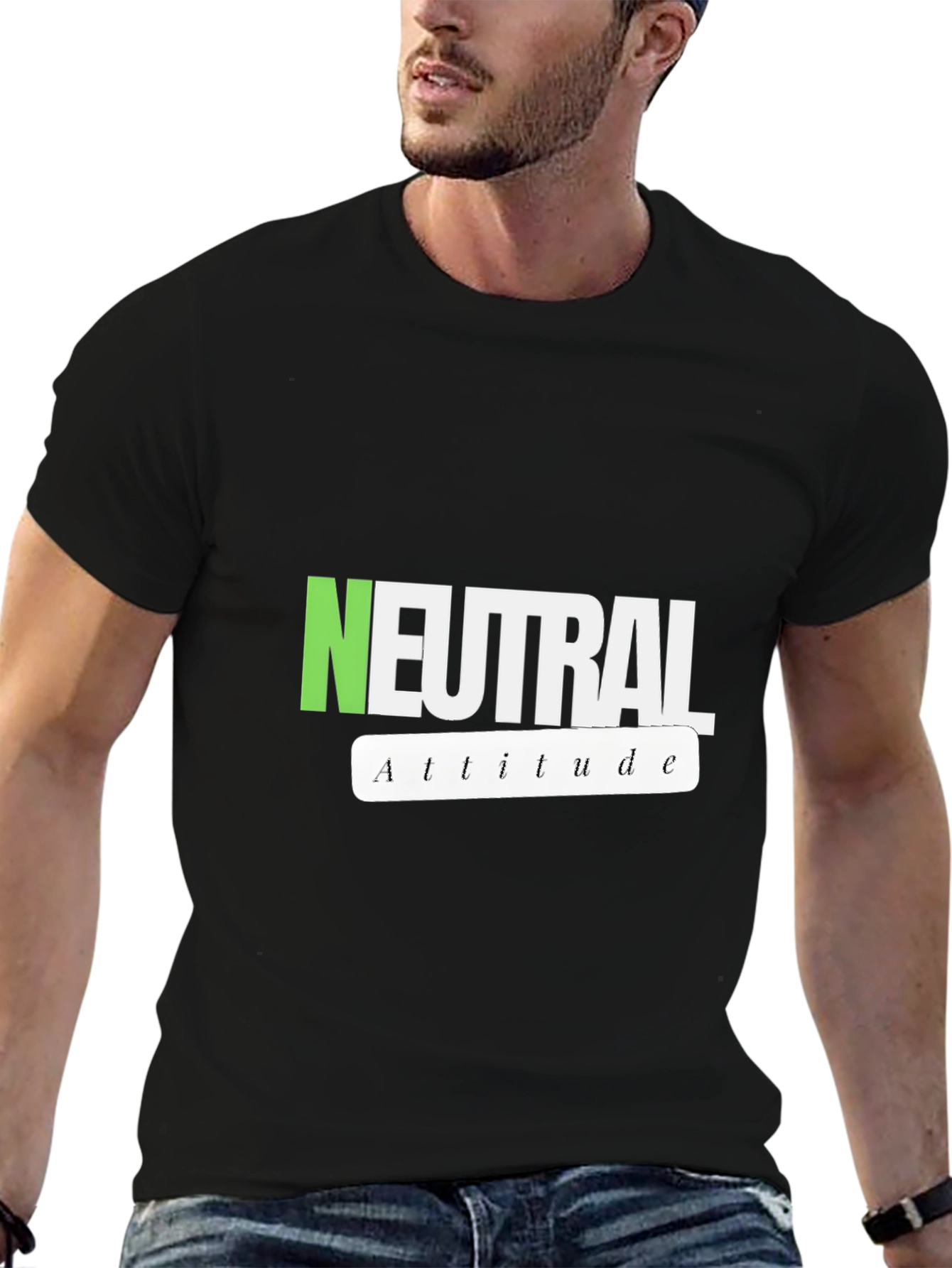 Neutral Attitude Graphic Tee - Stylish Casual Wear