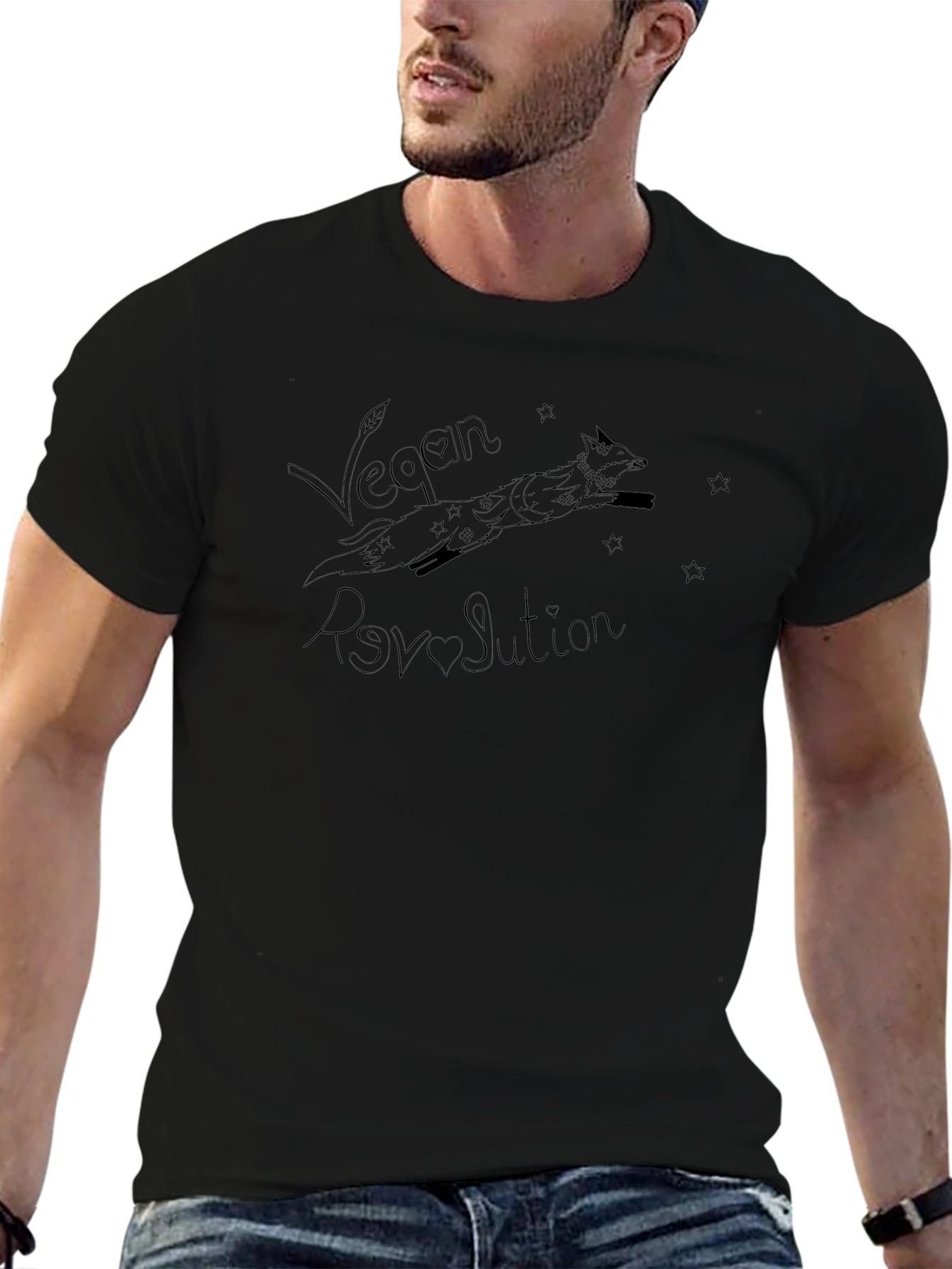 Vegan Revolution Tee - Black Graphic T-Shirt