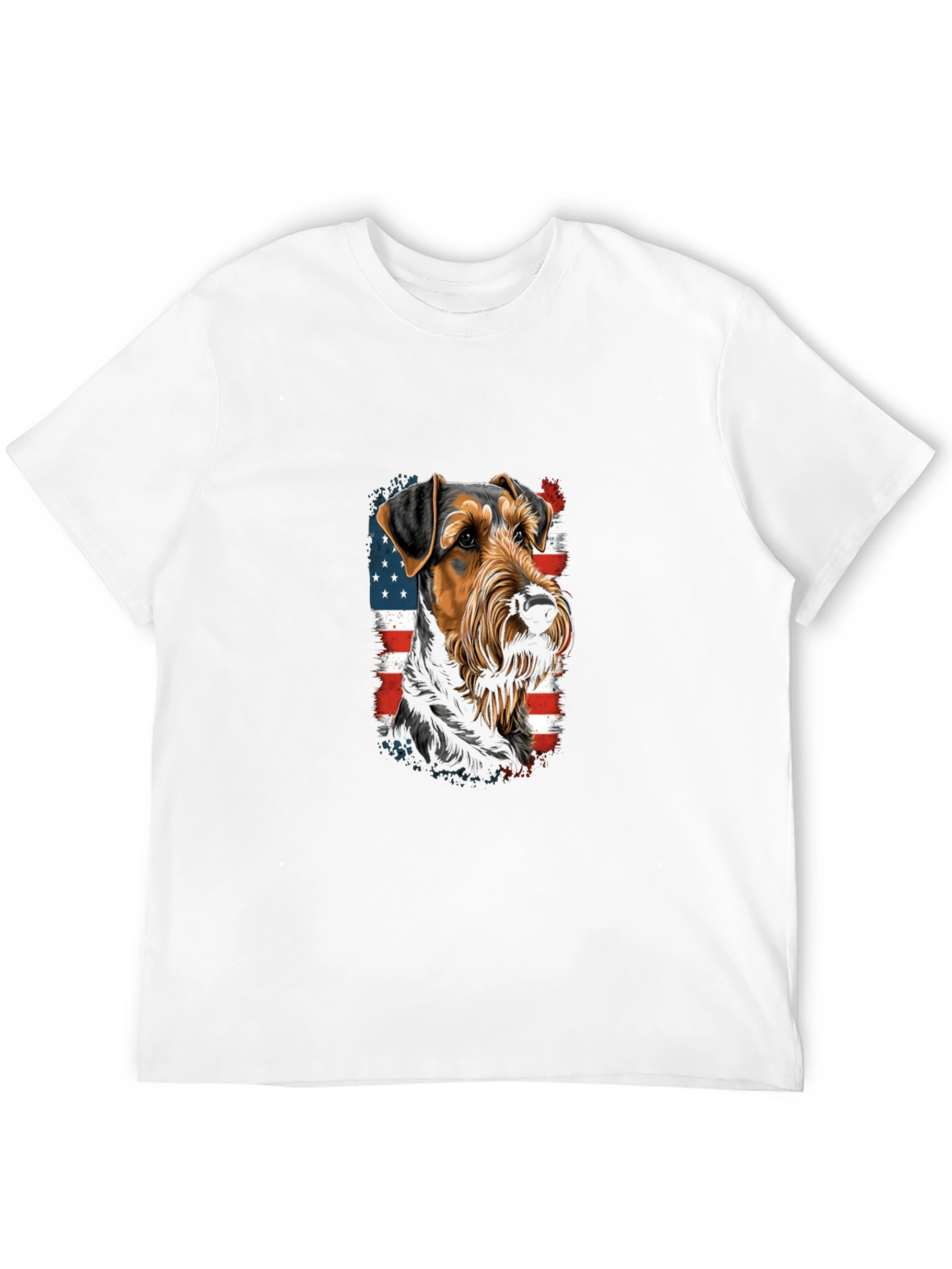 Patriotic Dog Graphic Tee - American Flag Dog Shirt
