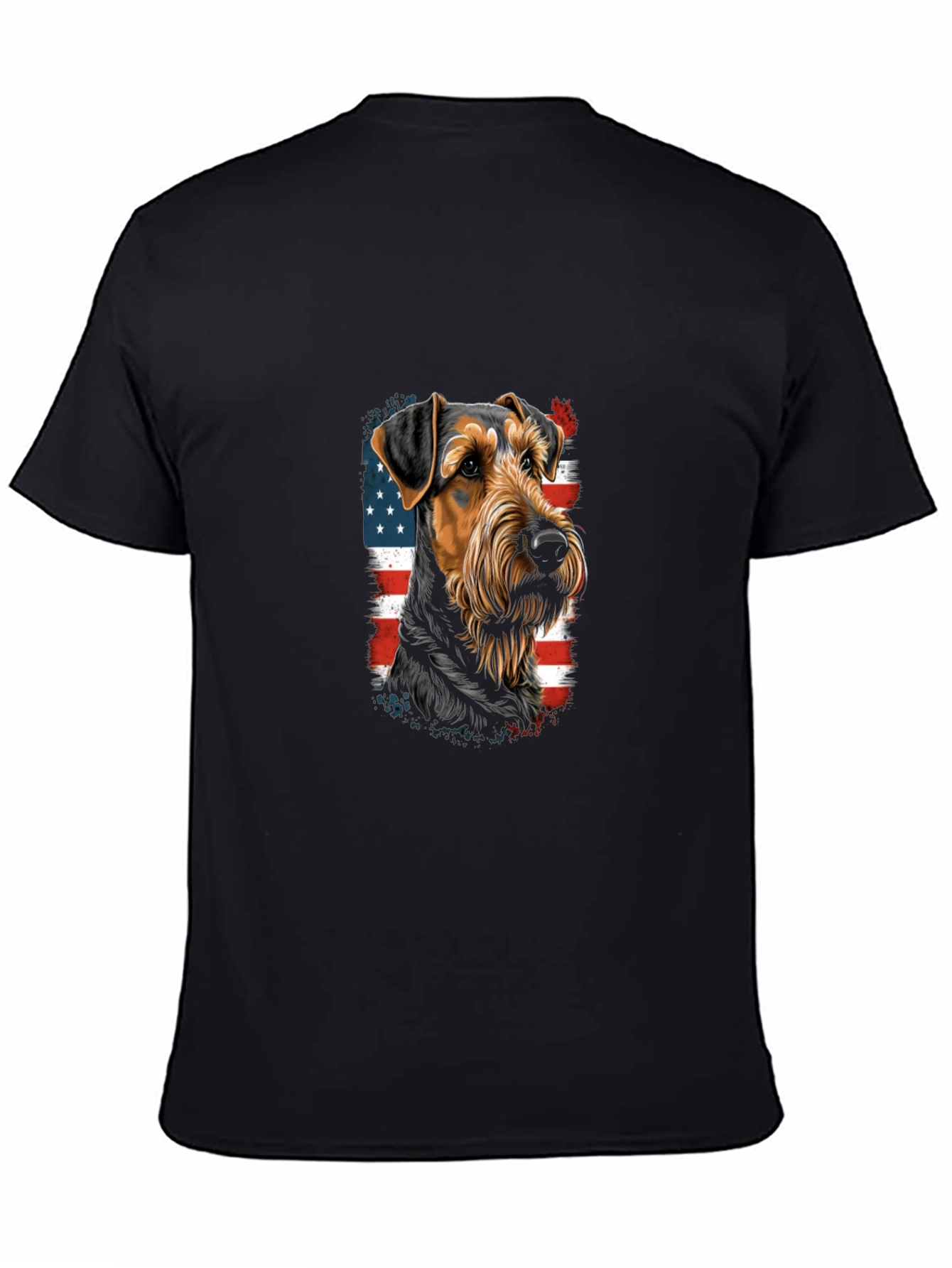 Patriotic Dog Graphic Tee - American Flag Dog Shirt