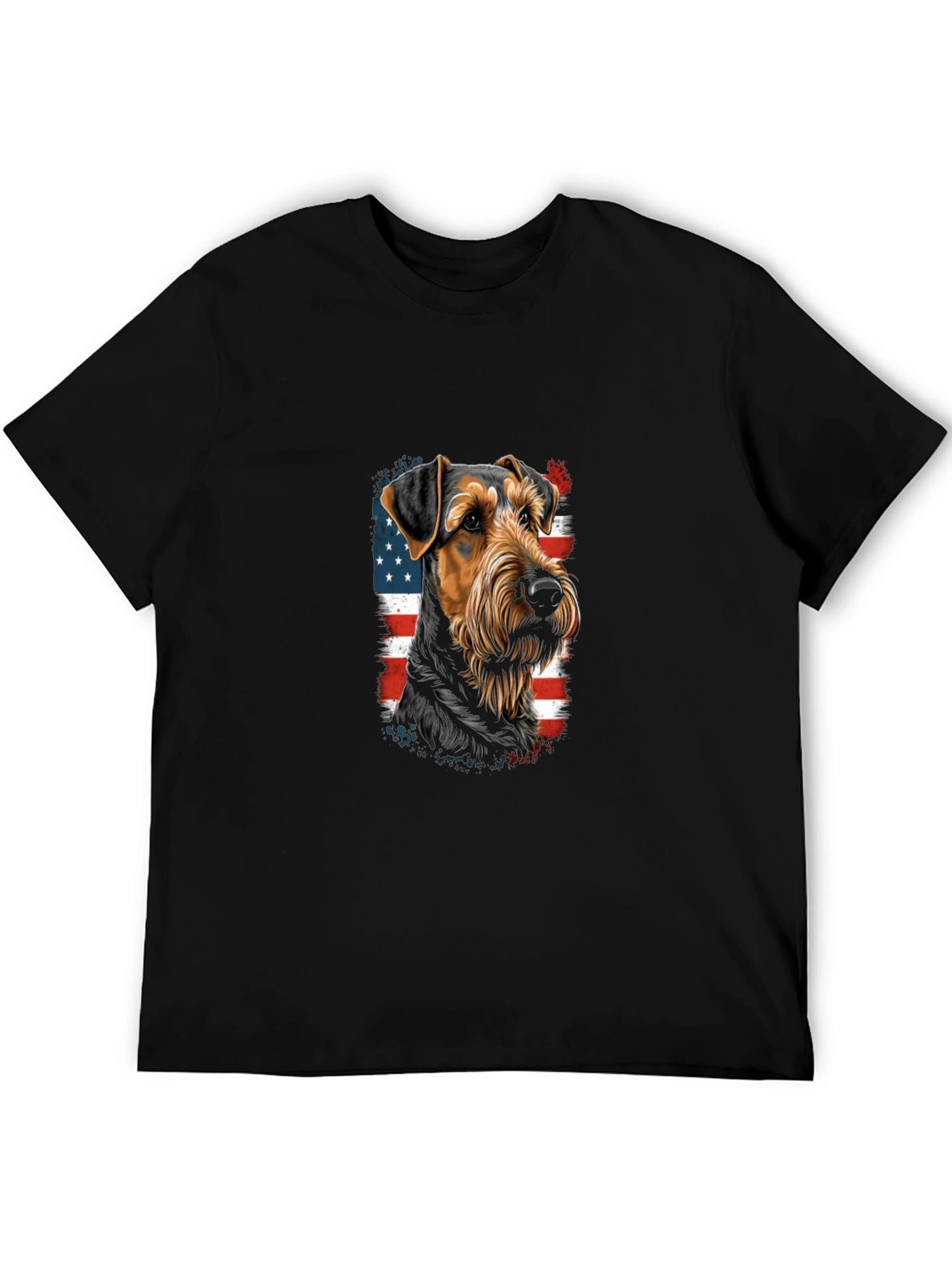 Patriotic Dog Graphic Tee - American Flag Dog Shirt