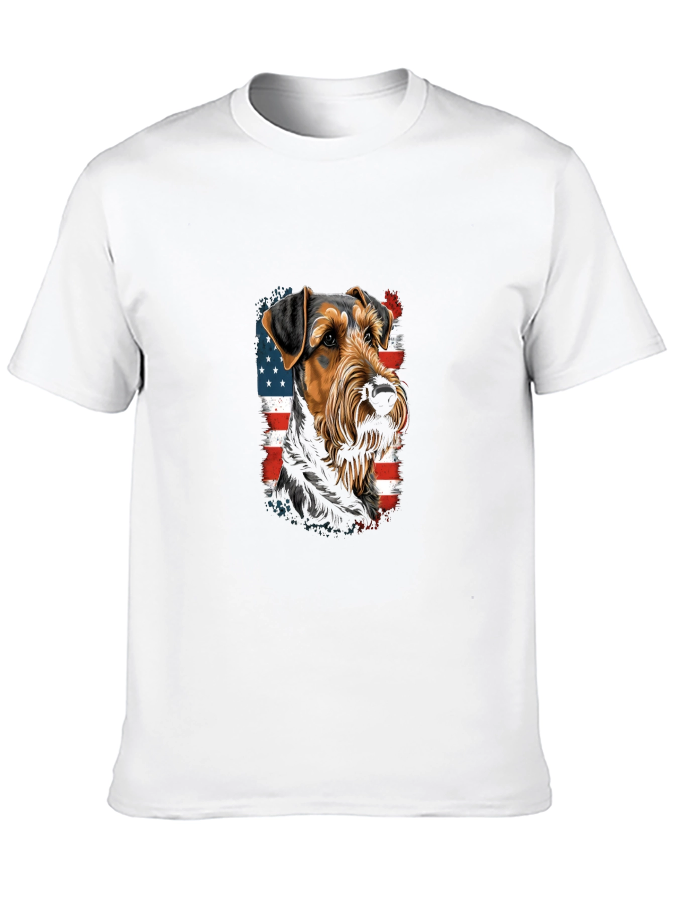 Patriotic Dog Graphic Tee - American Flag Dog Shirt