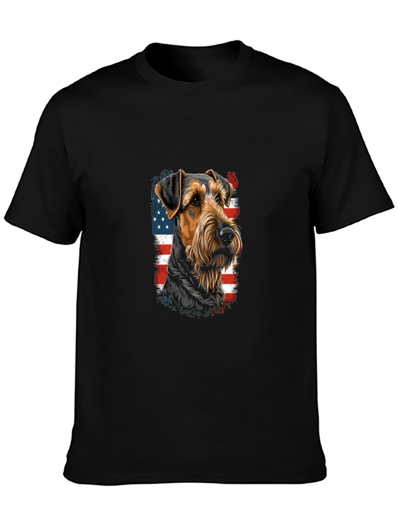 Patriotic Dog Graphic Tee - American Flag Dog Shirt
