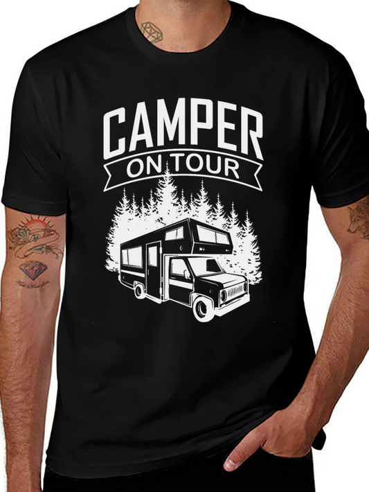 Camper On Tour Graphic Tee - Black