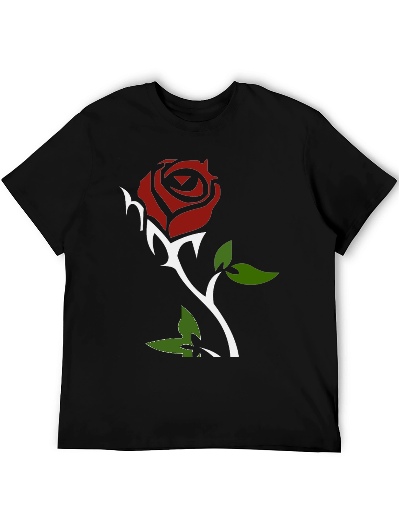 Rose Graphic Print Black T-Shirt