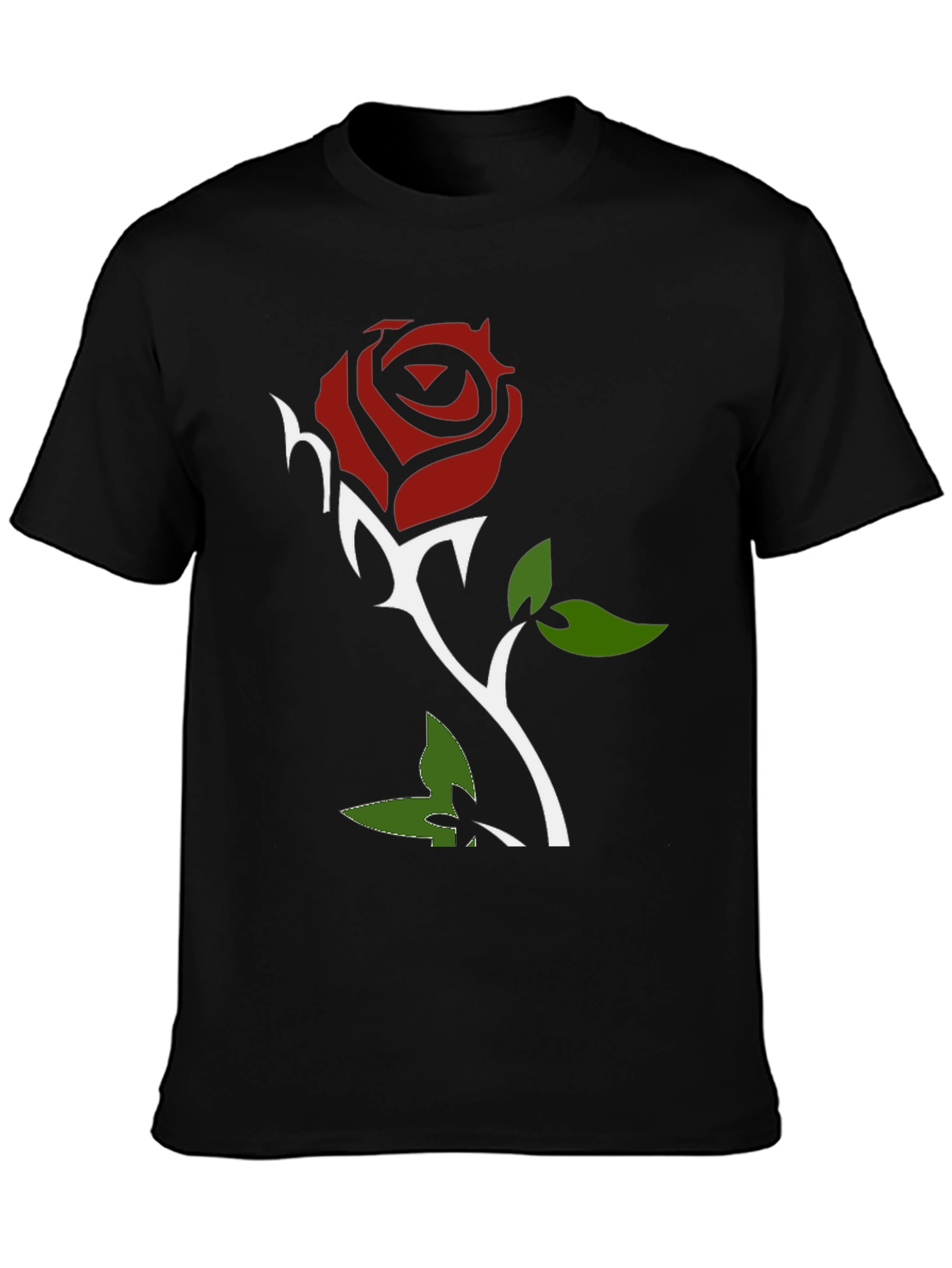 Rose Graphic Print Black T-Shirt