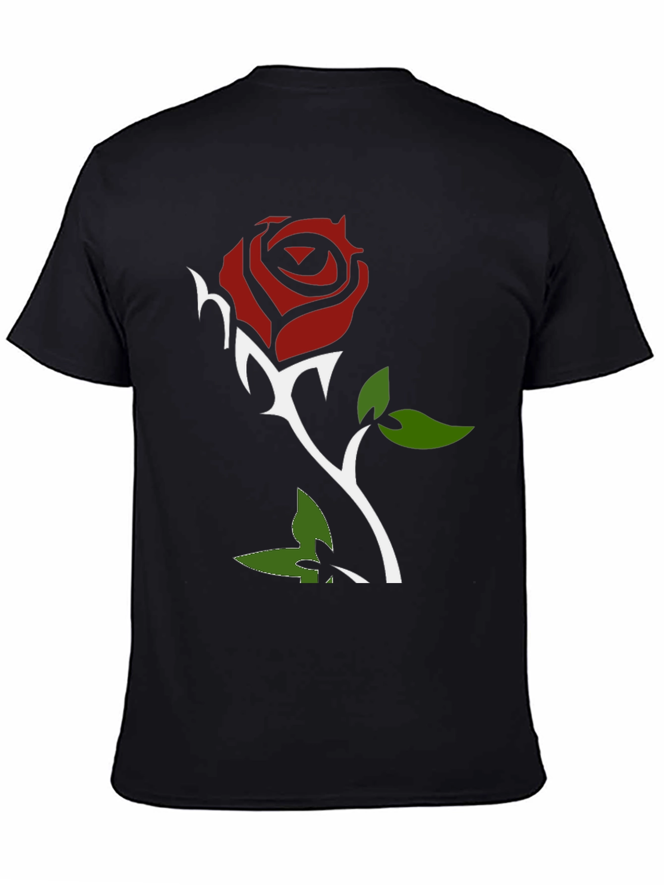 Rose Graphic Print Black T-Shirt