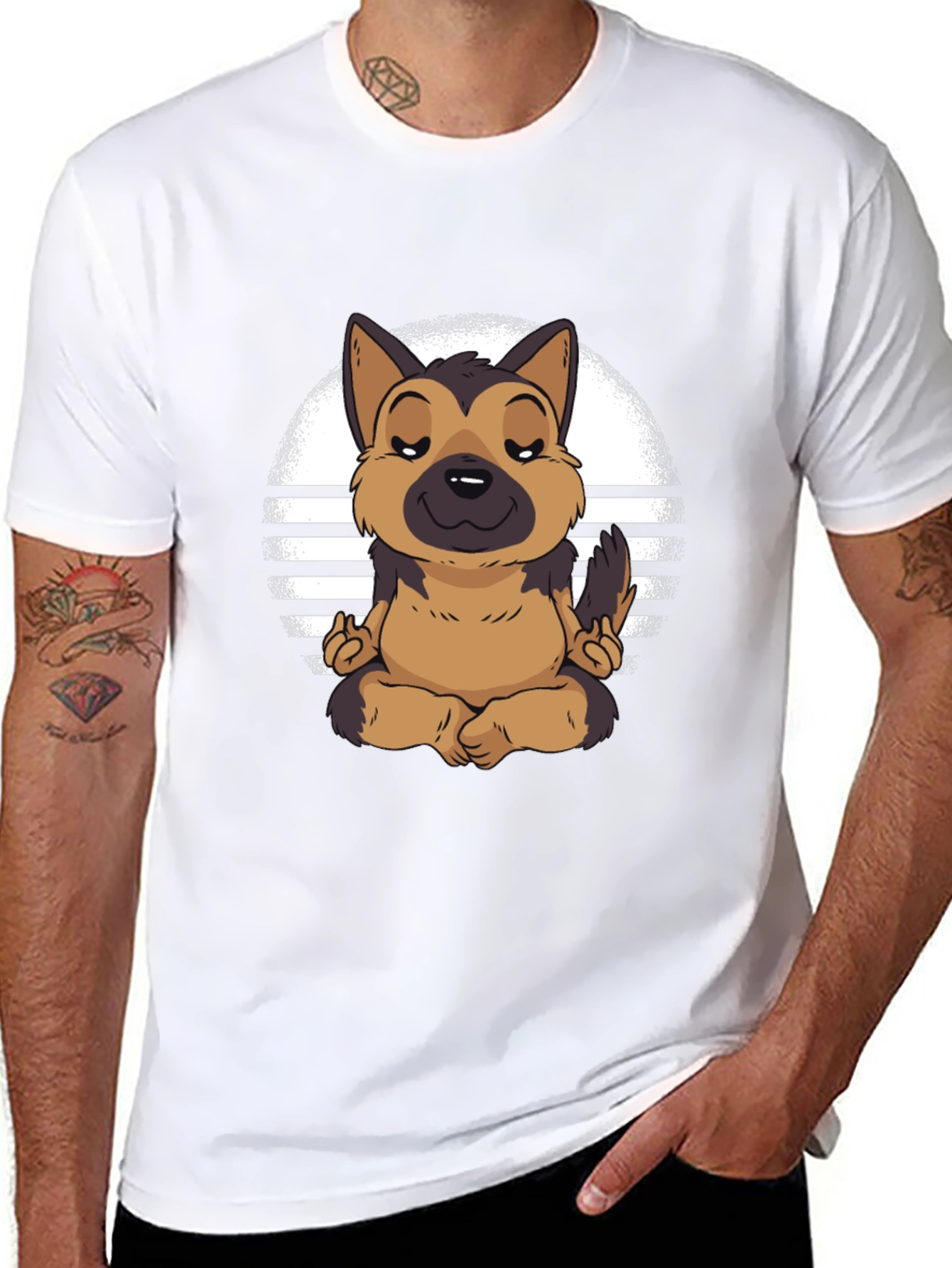 Meditating Dog Graphic Tee - Zen Vibes
