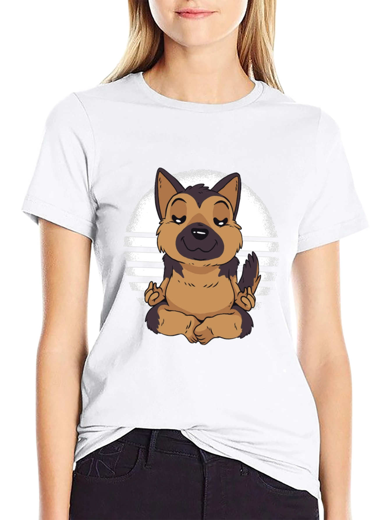 Meditating Dog Graphic Tee - Zen Vibes