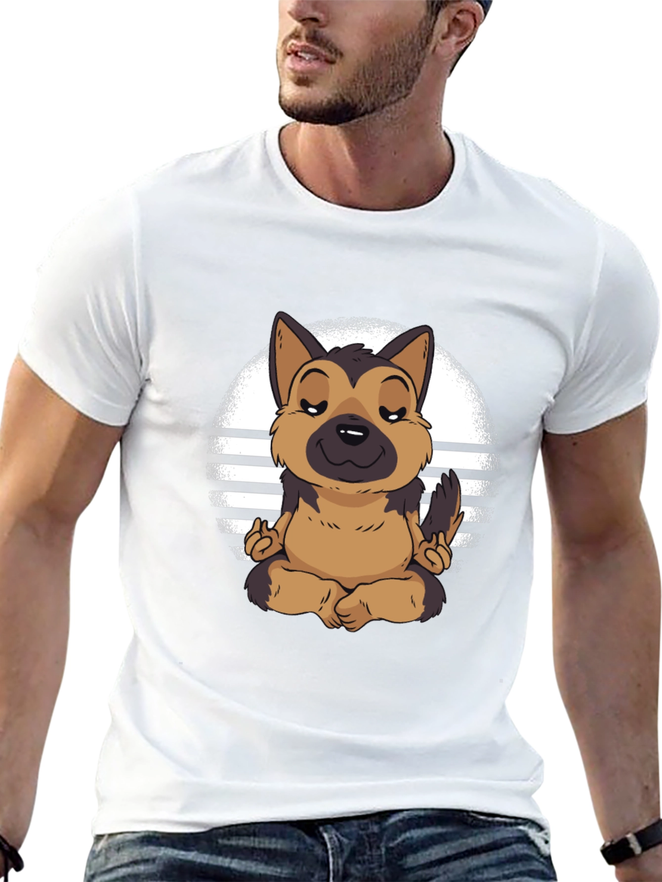 Meditating Dog Graphic Tee - Zen Vibes