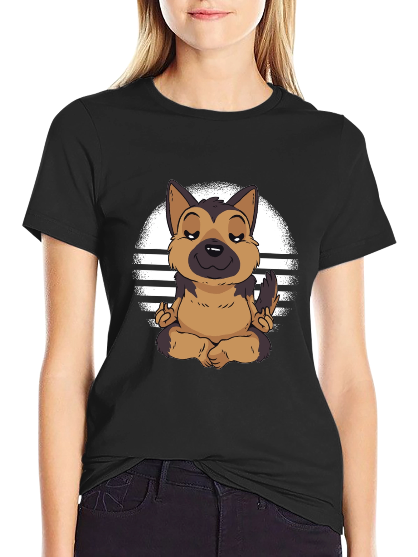 Meditating Dog Graphic Tee - Zen Vibes