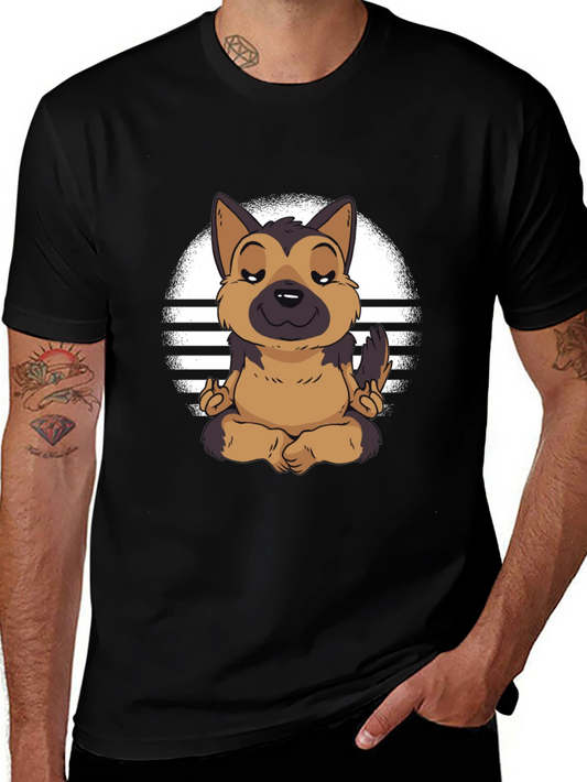Meditating Dog Graphic Tee - Zen Vibes