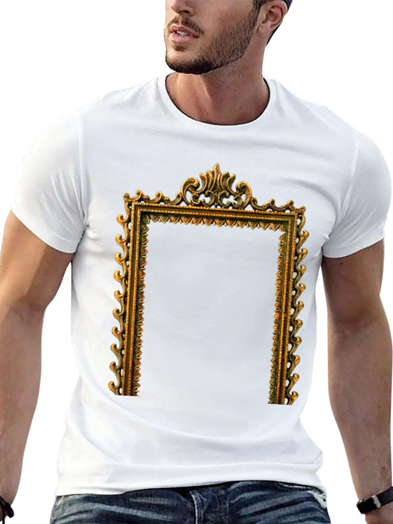 Ornate Frame Graphic T-Shirt - Black