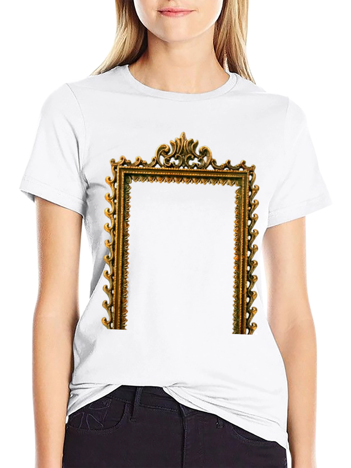 Ornate Frame Graphic T-Shirt - Black