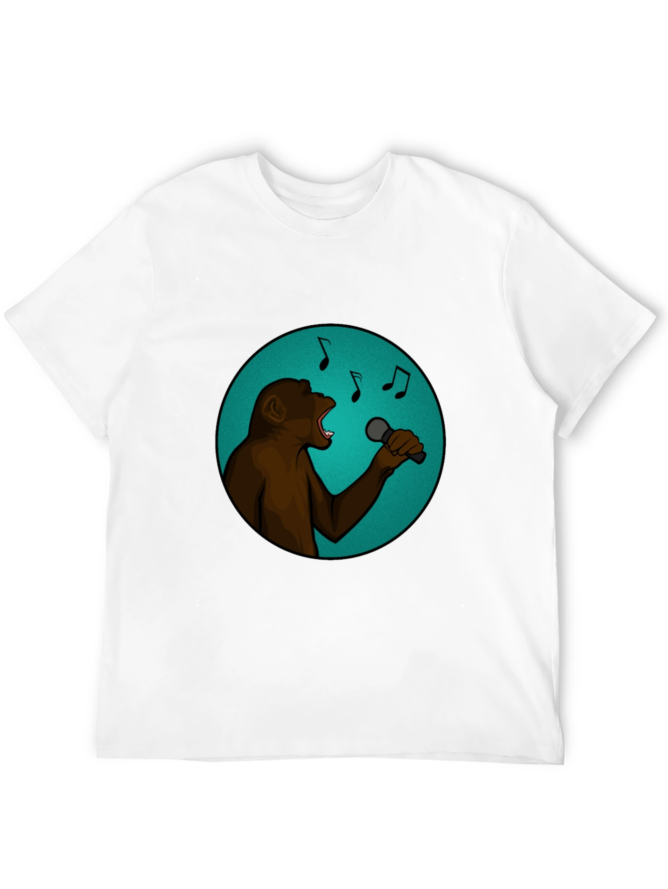 Singing Monkey Graphic Tee - Black Cotton T-Shirt