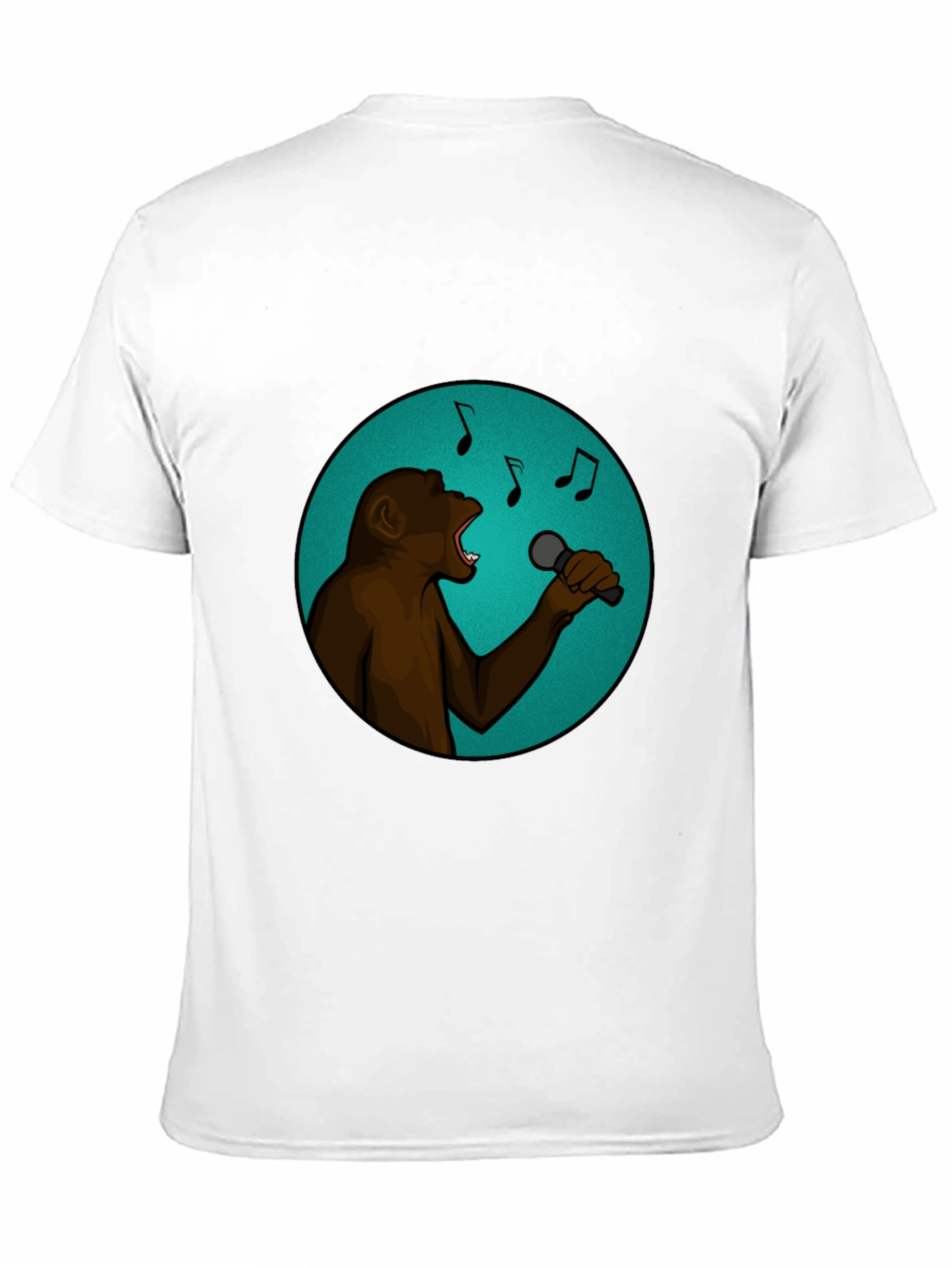 Singing Monkey Graphic Tee - Black Cotton T-Shirt