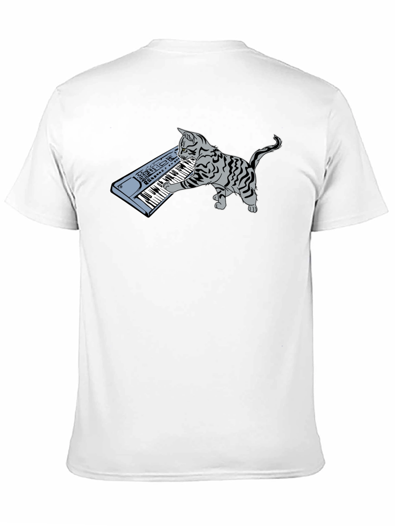 Cat Playing Keyboard T-Shirt - Novelty Music Tee