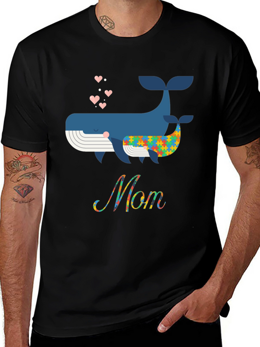 Whale Autism Awareness Mom T-Shirt
