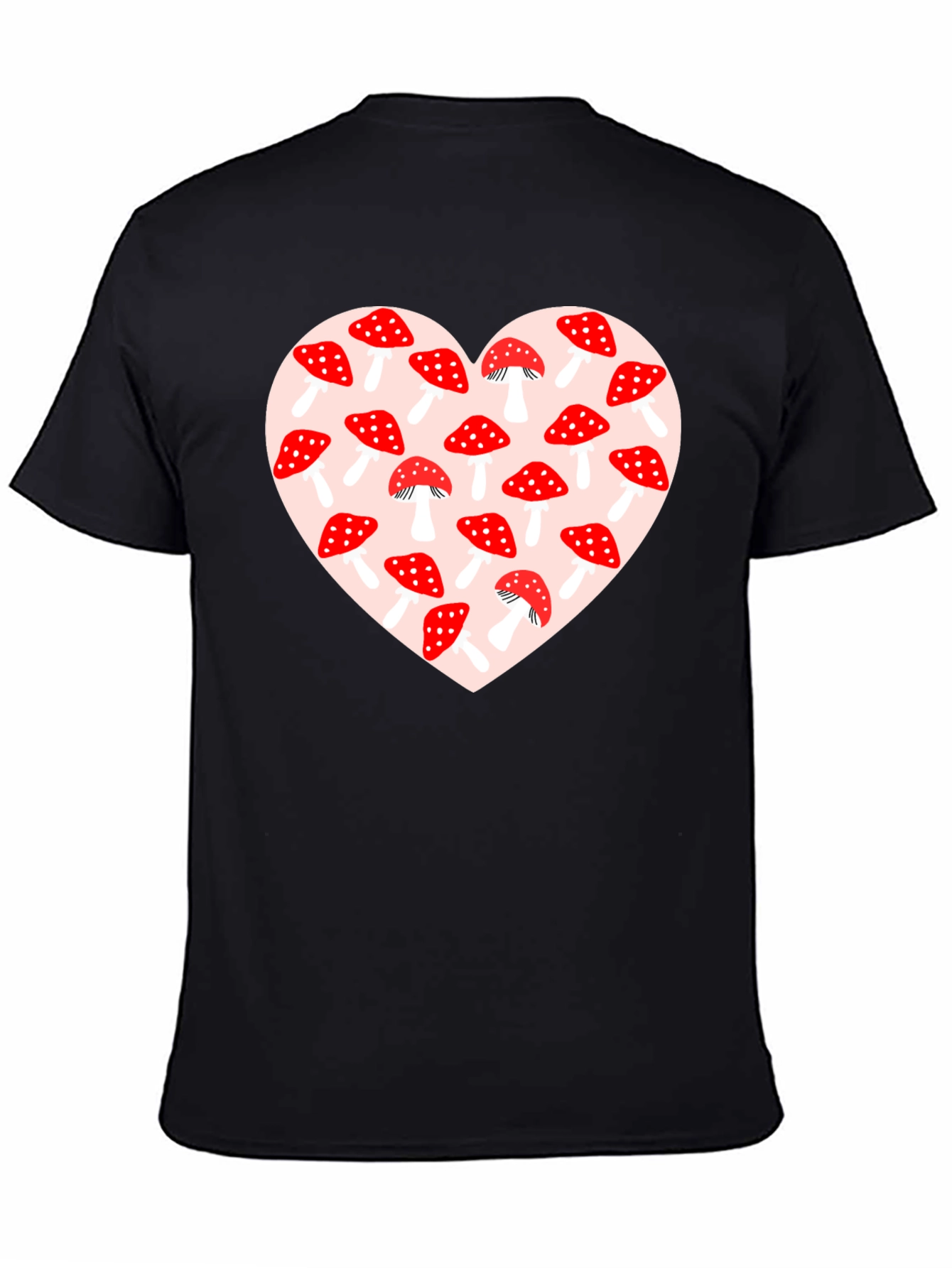Mushroom Heart Graphic Tee - Black