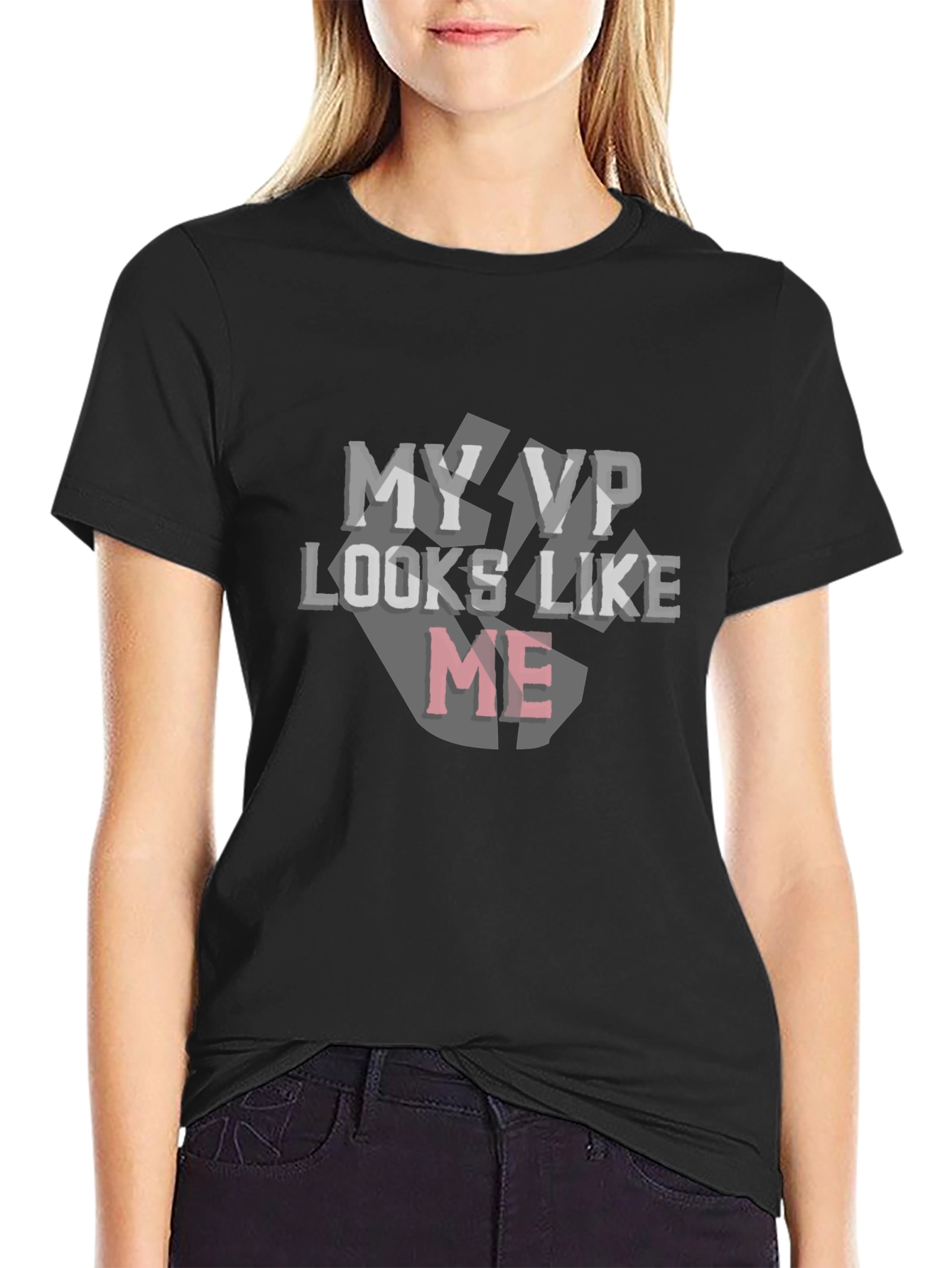 My VP Looks Like Me Black Graphic Tee