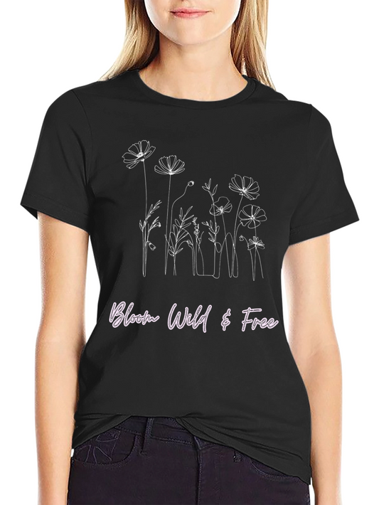Bloom Wild & Free Black Graphic Tee