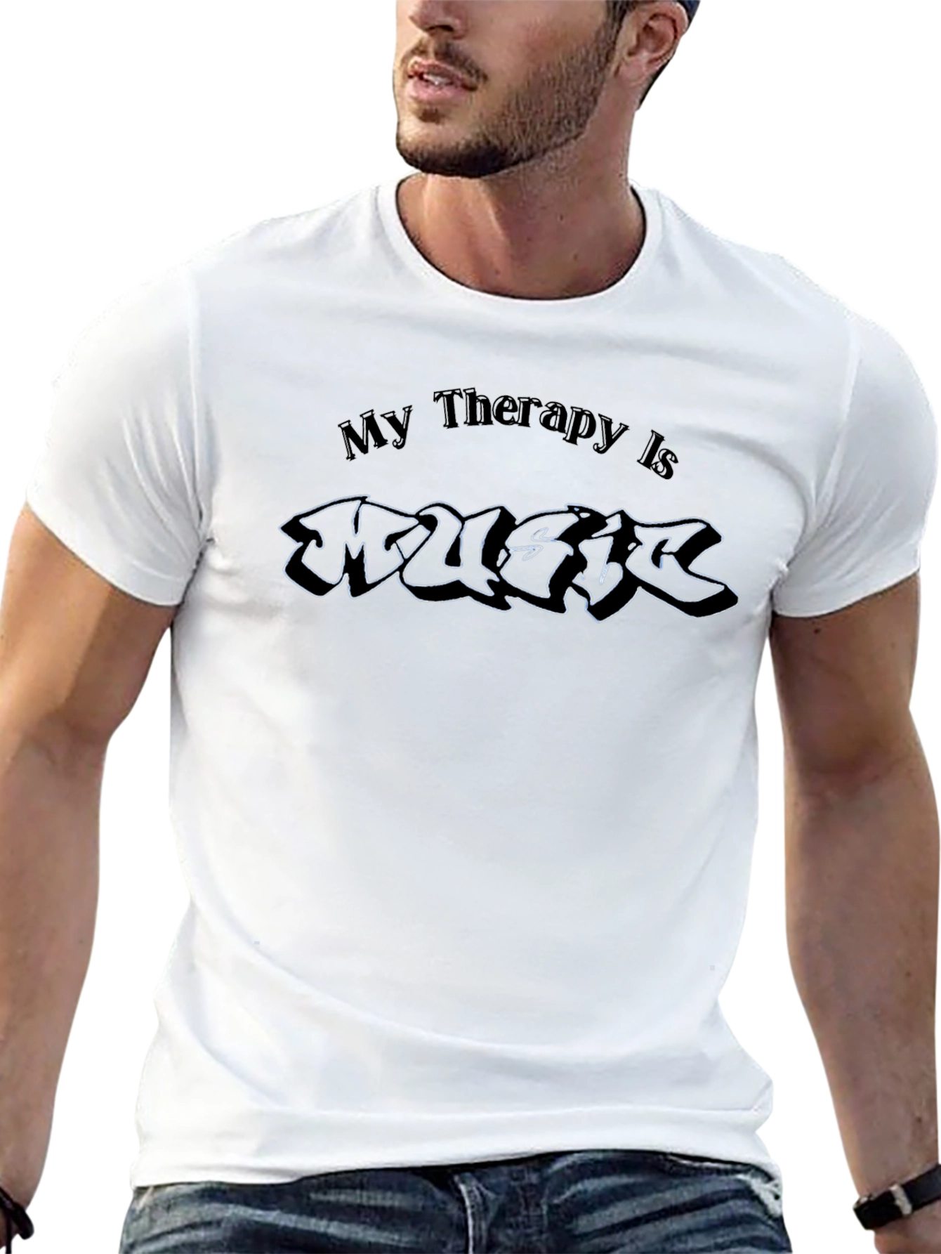 Music Therapy Black T-Shirt