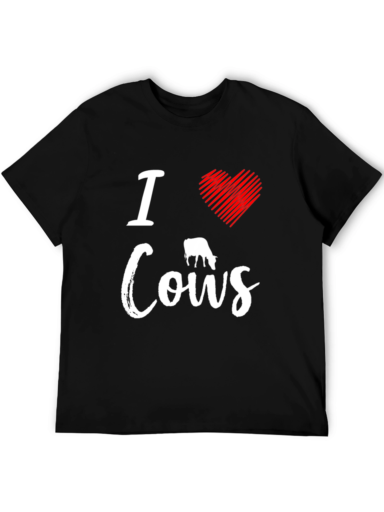 I Love Cows Graphic Tee - Black Casual T-Shirt