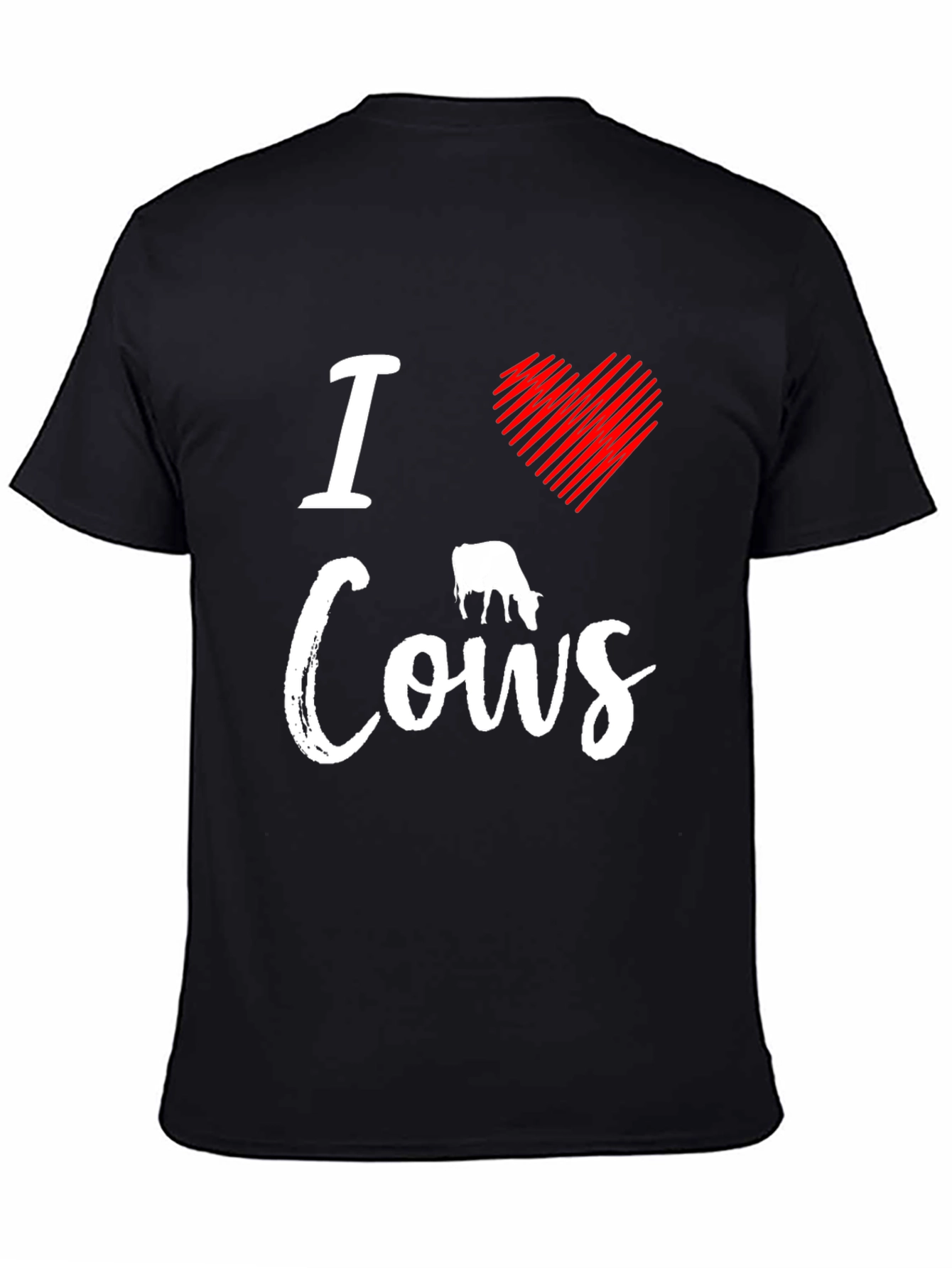 I Love Cows Graphic Tee - Black Casual T-Shirt