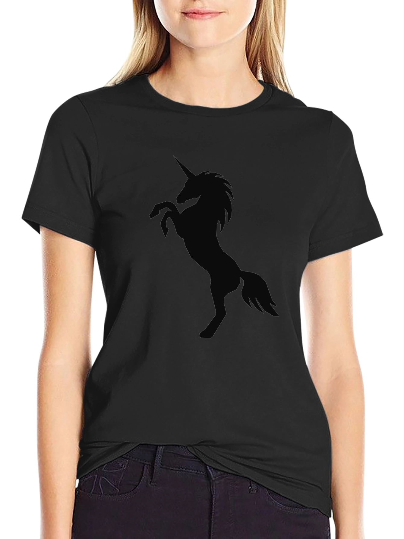 Mens Black Unicorn Graphic T-Shirt