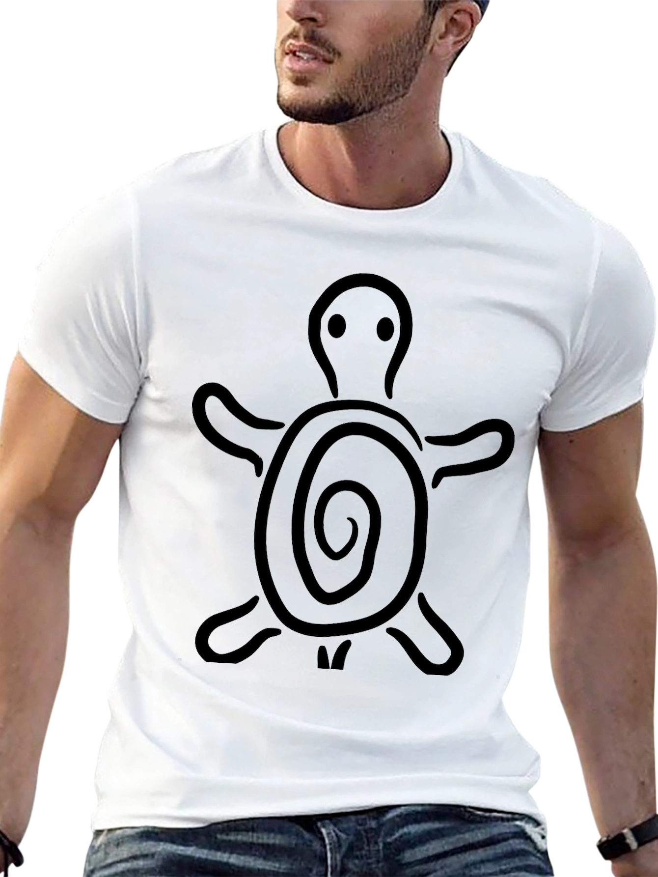 Turtle Graphic Print Black T-Shirt