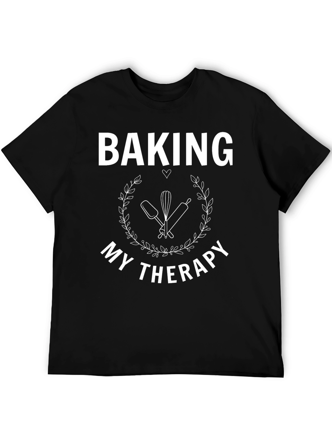 Baking is My Therapy Black T-Shirt