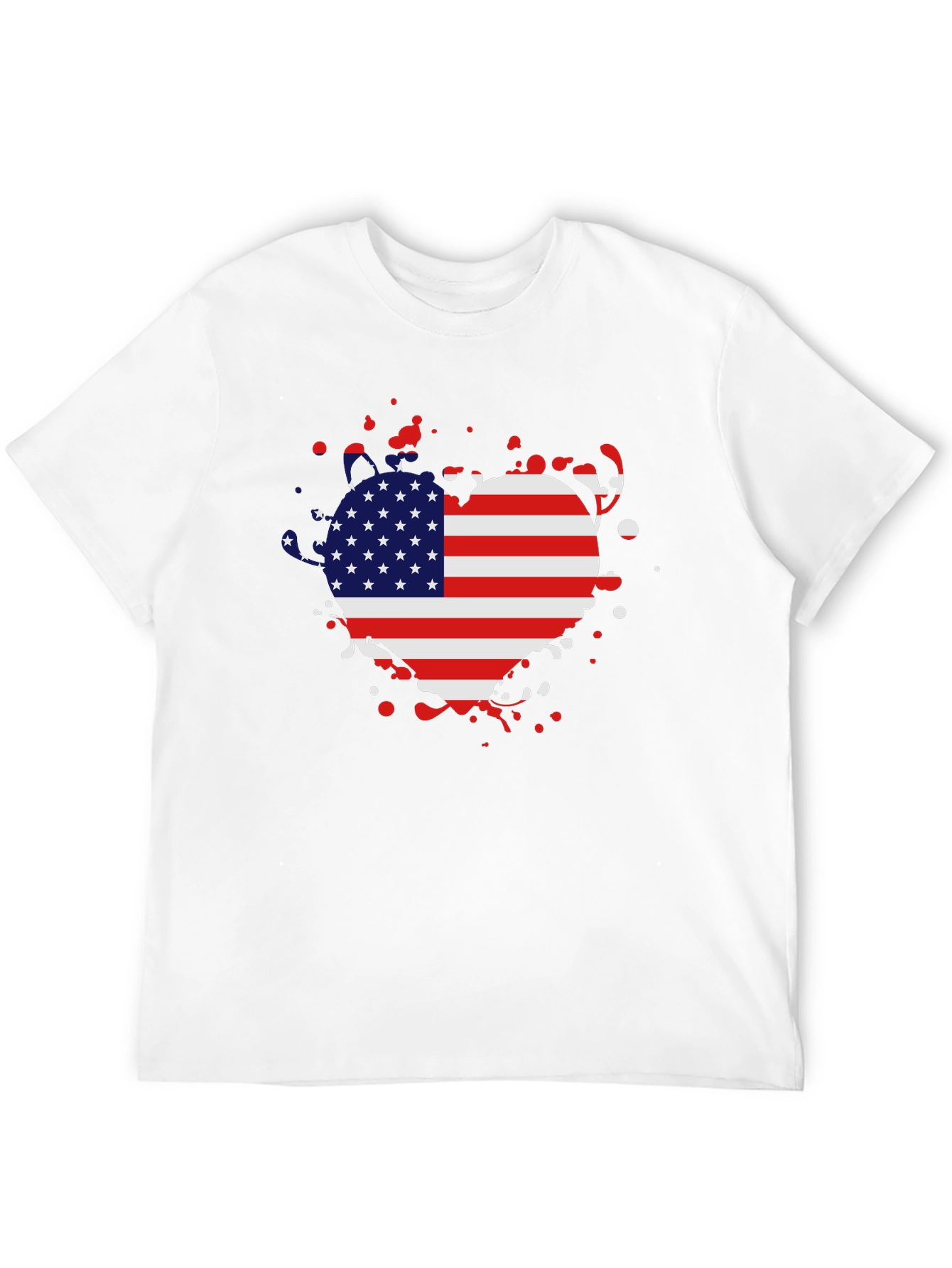USA Flag Heart T-Shirt - Patriotic Pride