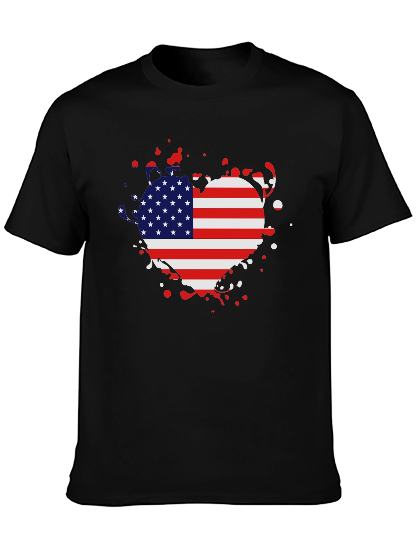 USA Flag Heart T-Shirt - Patriotic Pride