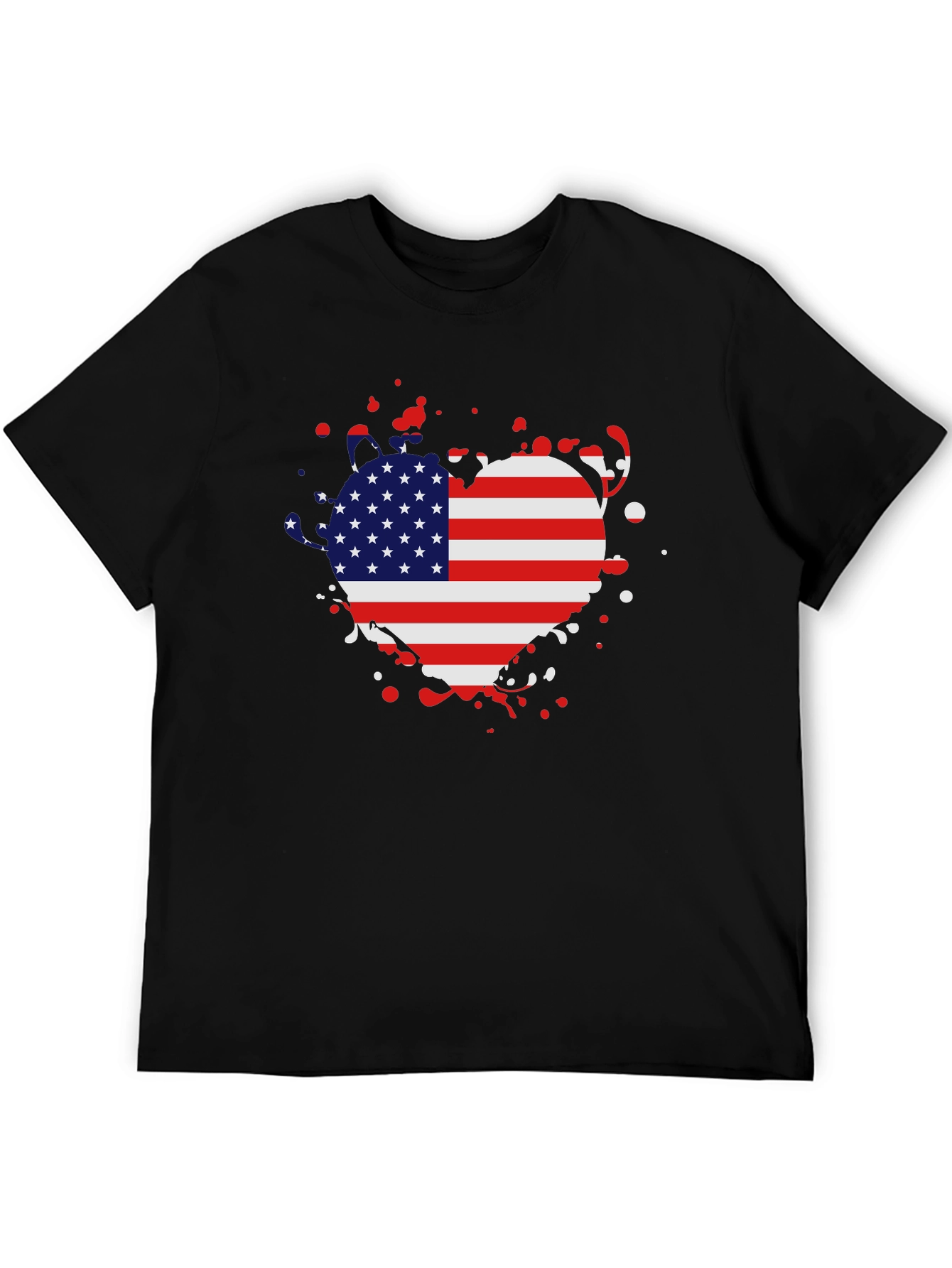 USA Flag Heart T-Shirt - Patriotic Pride