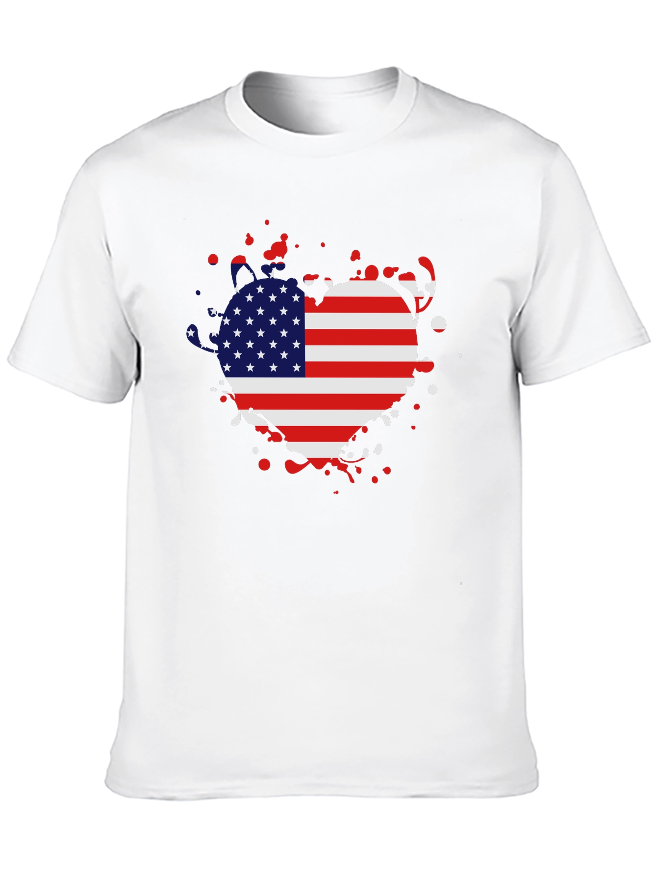 USA Flag Heart T-Shirt - Patriotic Pride