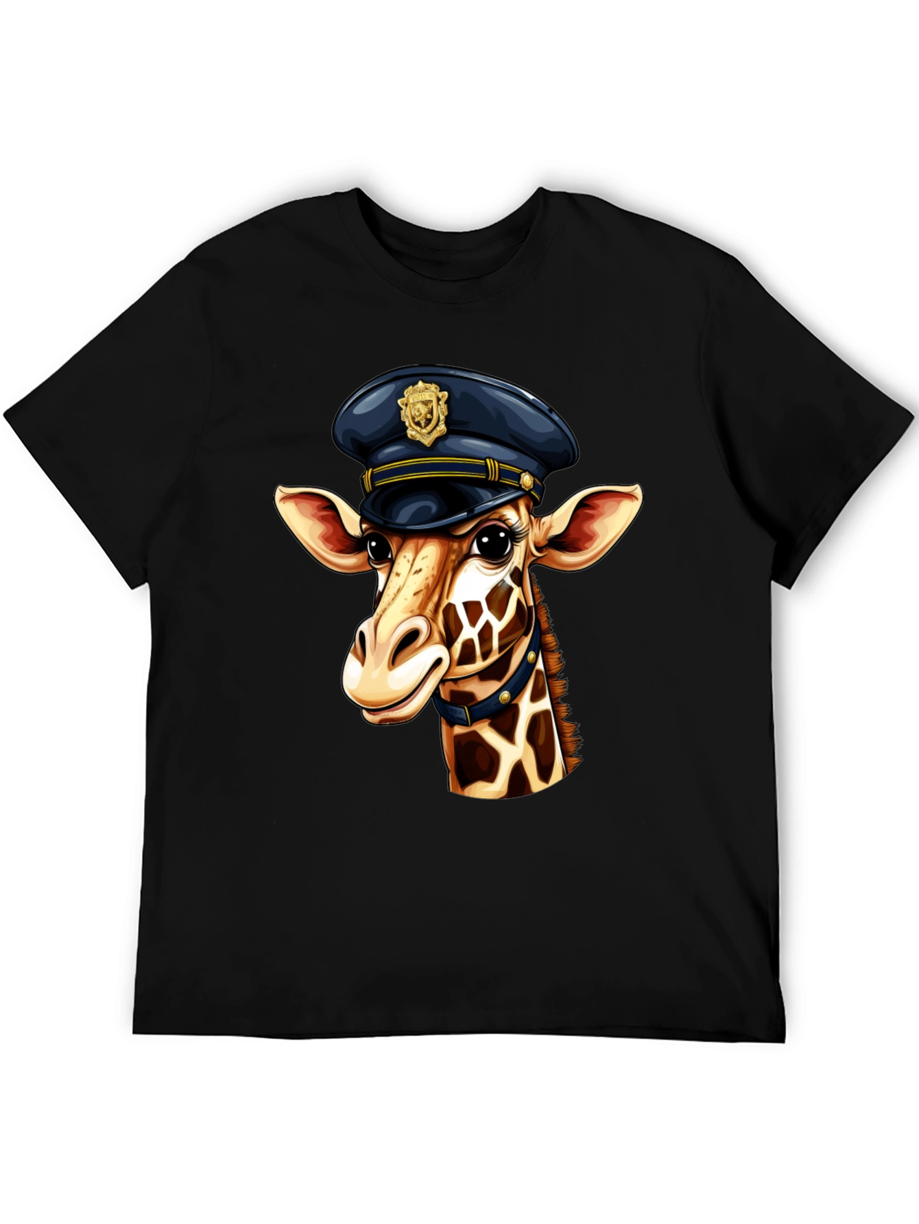 Giraffe Cop Graphic Tee - Funny Animal Print