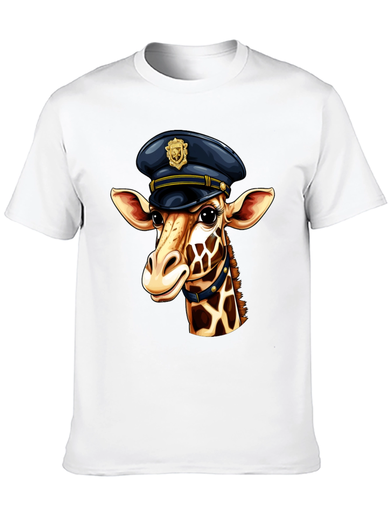 Giraffe Cop Graphic Tee - Funny Animal Print