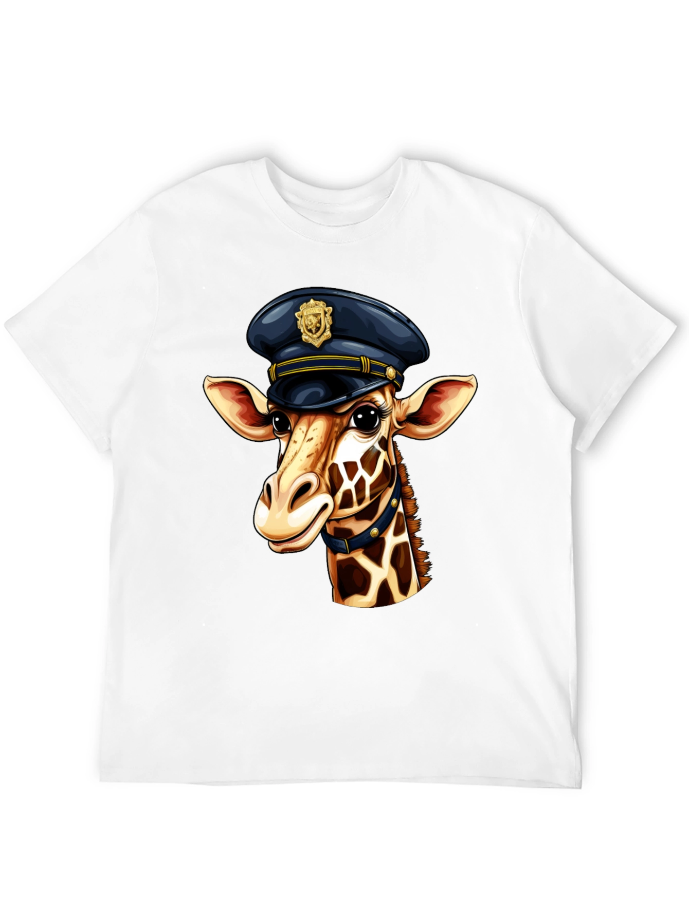 Giraffe Cop Graphic Tee - Funny Animal Print