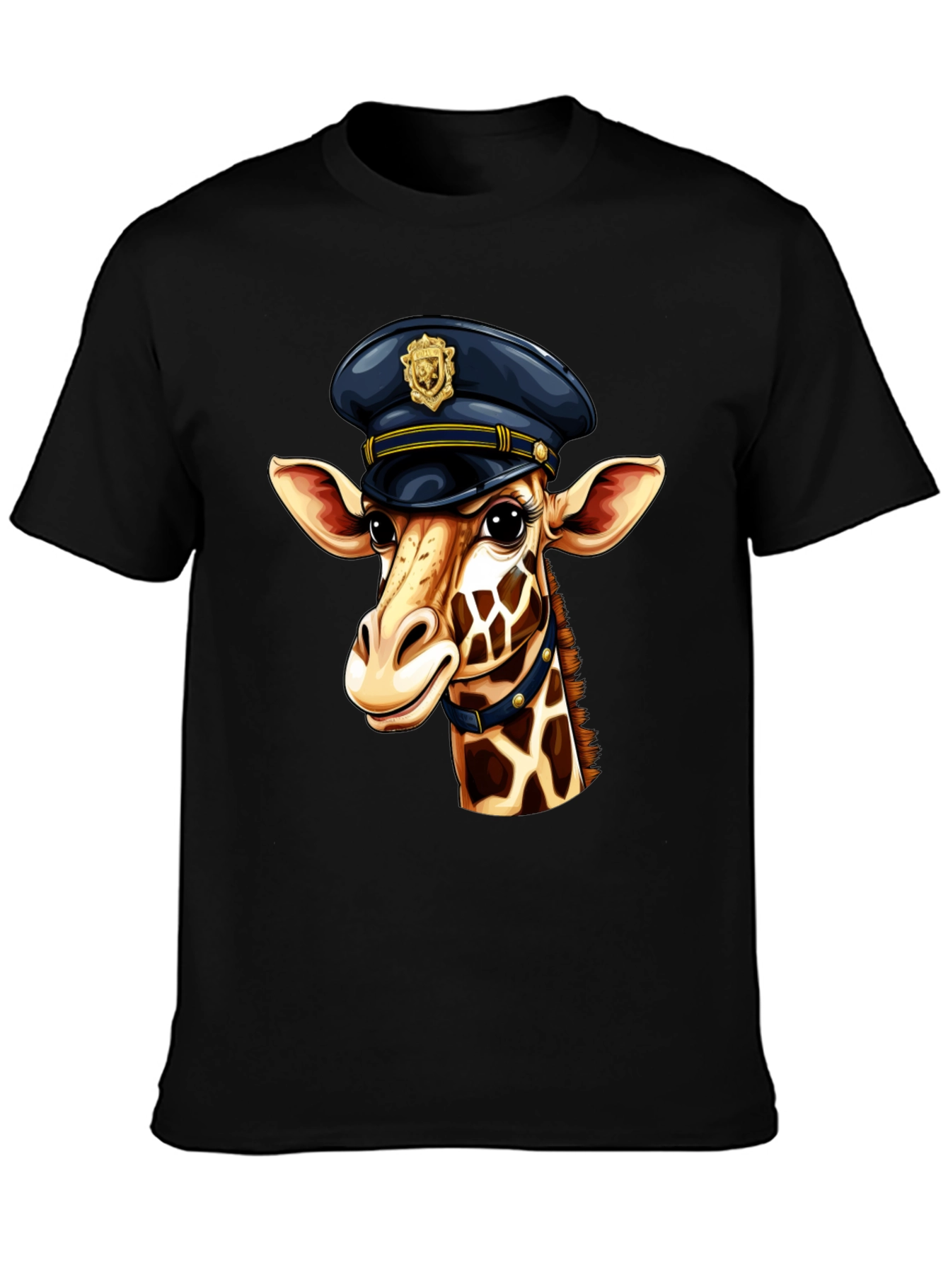 Giraffe Cop Graphic Tee - Funny Animal Print