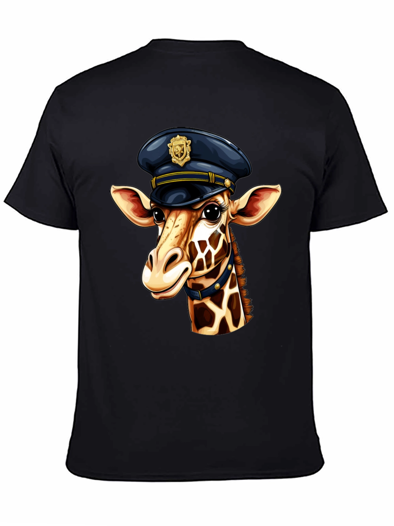 Giraffe Cop Graphic Tee - Funny Animal Print