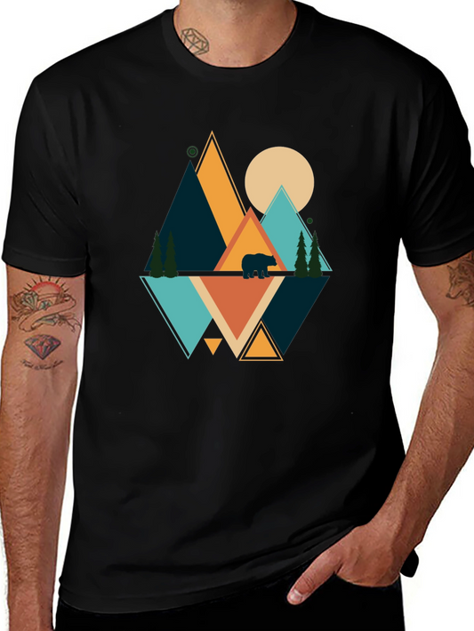 Geometric Bear Mountain Graphic Tee