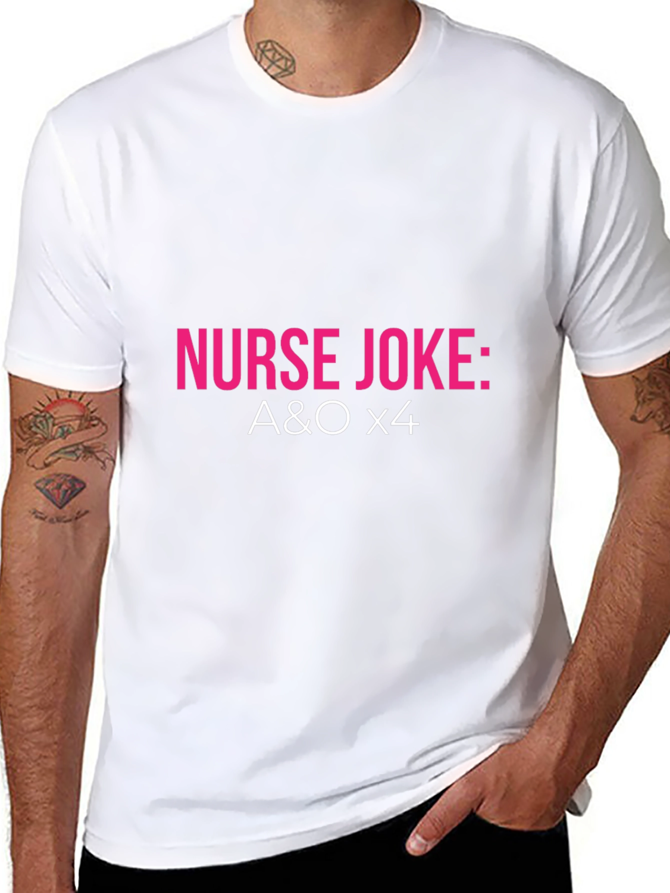 Nurse Joke: A&O x4 T-Shirt - Black