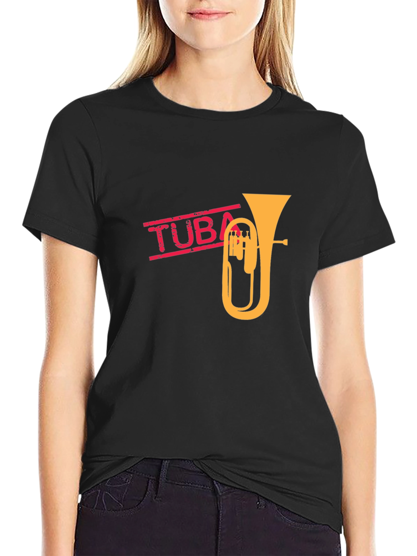 Tuba Graphic Tee - Music Lovers Black T-Shirt