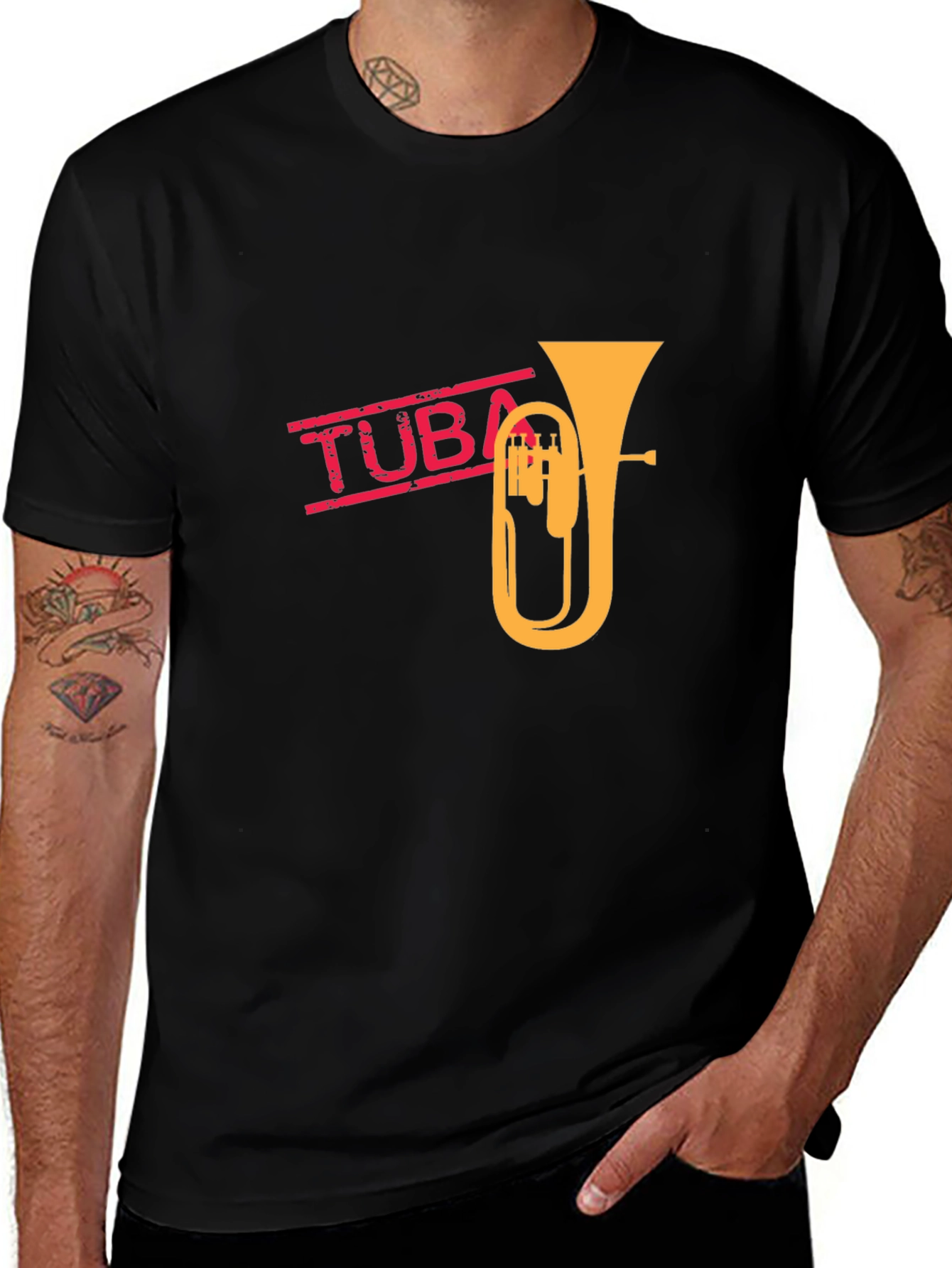 Tuba Graphic Tee - Music Lovers Black T-Shirt