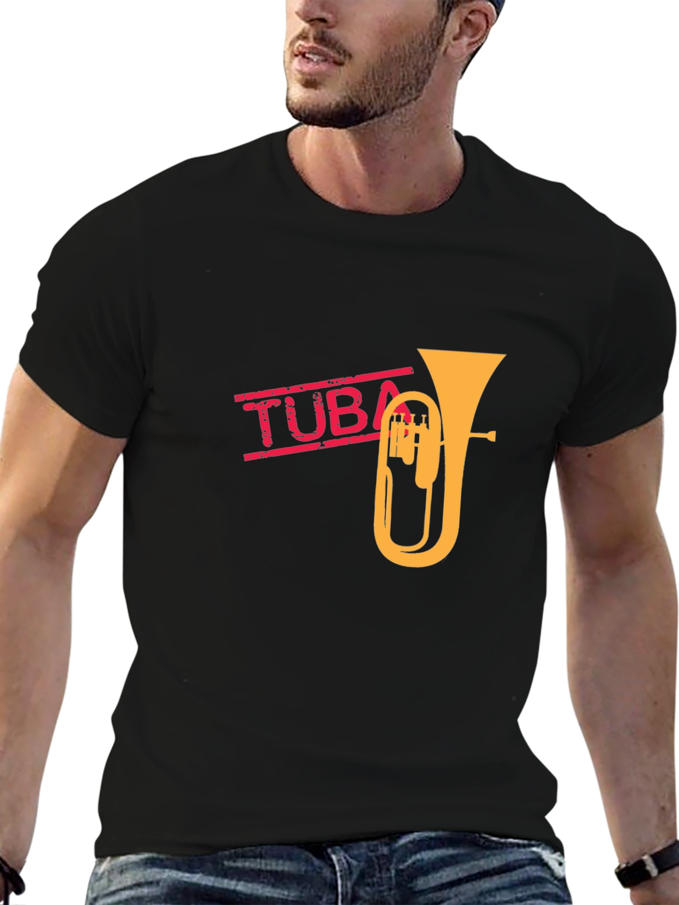 Tuba Graphic Tee - Music Lovers Black T-Shirt